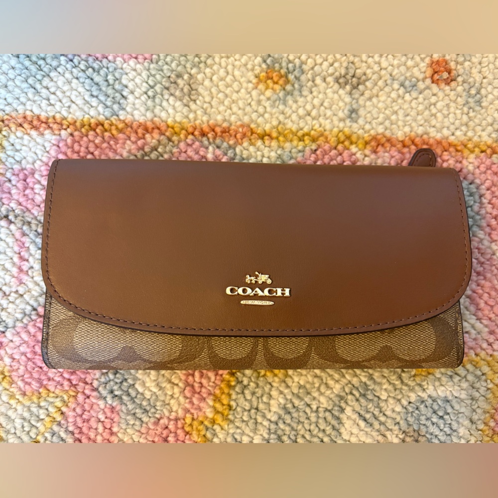Coach Brown and Tan Signature Wallet